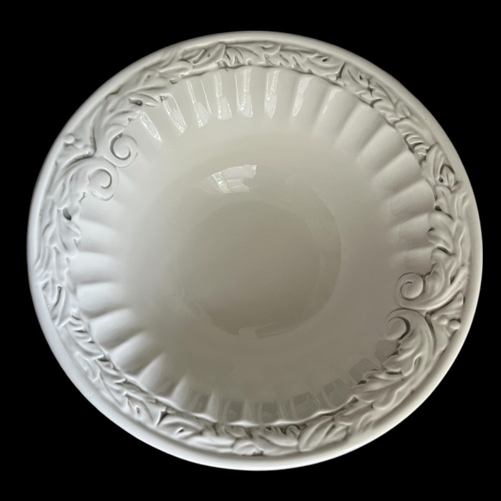 American Atelier at Home Athena Ironstone Footed Bowl 5166 White Ironstone EUC - Picture 2 of 11